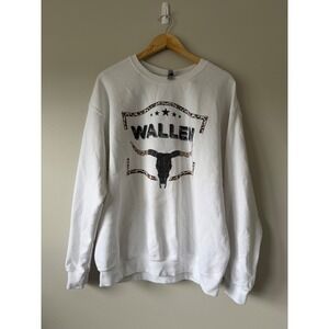 Morgan Wallen Bull Skull Leopard Graphic Sweatshirt Large